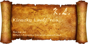 Kinszky Lavínia névjegykártya